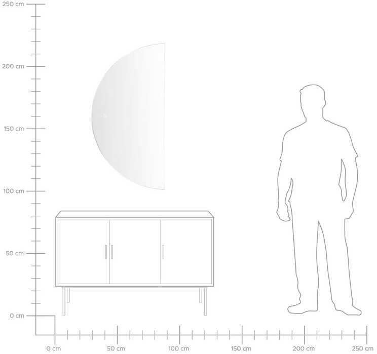 Beliani Vonios veidrodis LED LOUE 60 cm 120 cm sidabrinės spalvos