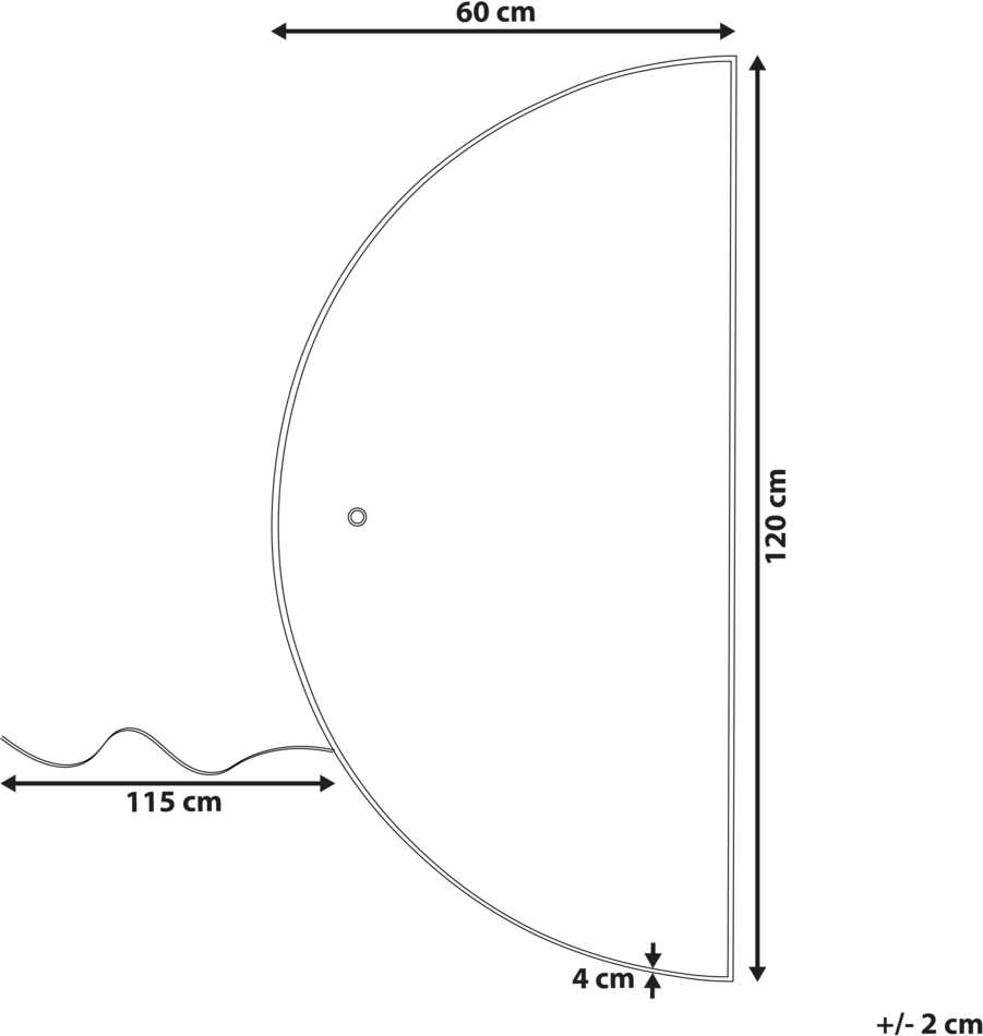 Beliani Vonios veidrodis LED LOUE 60 cm 120 cm sidabrinės spalvos