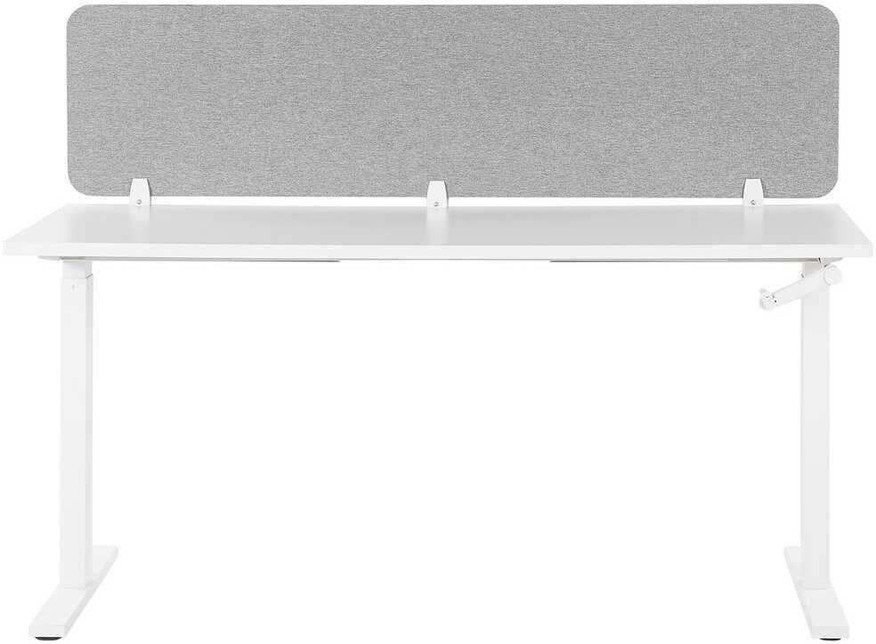 Beliani Rašomojo stalo pertvara WALLY 180 x 40 cm šviesiai pilka
