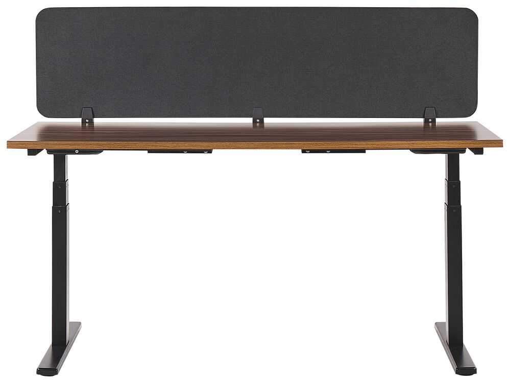 Beliani Rašomojo stalo pertvara WALLY 180 x 40 cm tamsiai pilka
