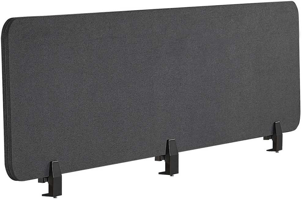 Beliani Rašomojo stalo pertvara WALLY 180 x 40 cm tamsiai pilka