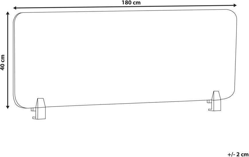 Beliani Rašomojo stalo pertvara WALLY 180 x 40 cm šviesiai raudona