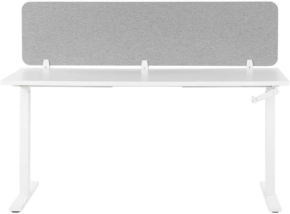 Beliani Rašomojo stalo pertvara WALLY 180 x 40 cm šviesiai pilka