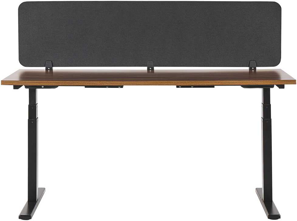 Beliani Rašomojo stalo pertvara WALLY 180 x 40 cm tamsiai pilka