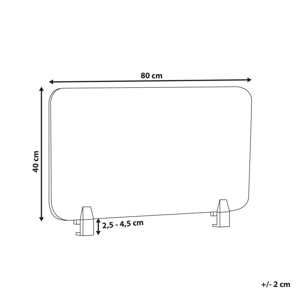 Beliani Rašomojo stalo pertvara WALLY 80 x 40 cm tamsiai pilka