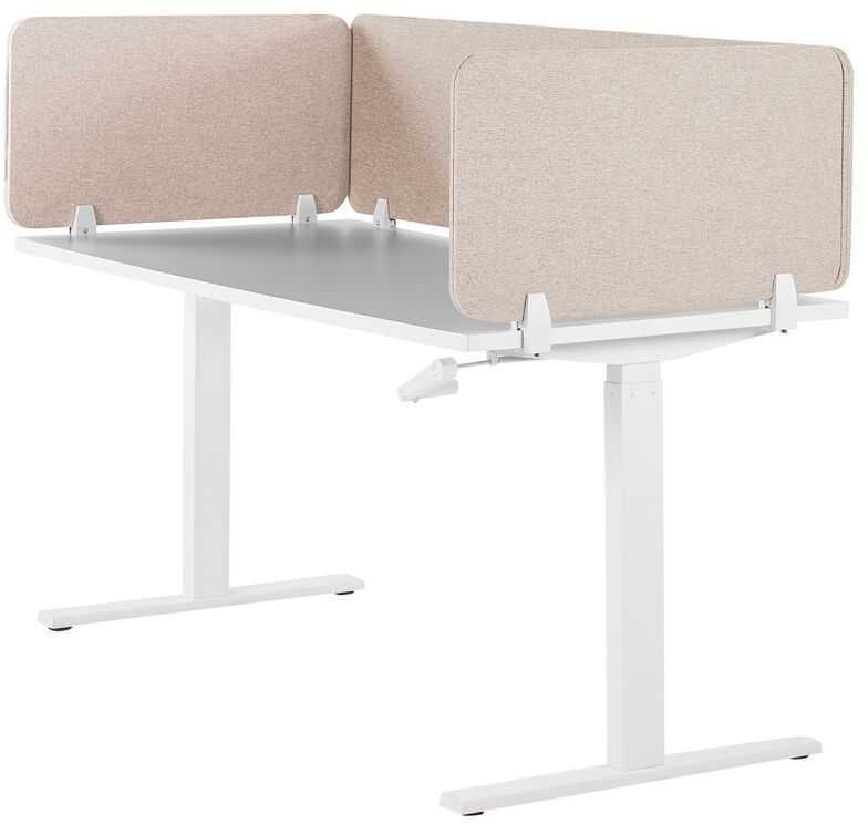 Beliani Rašomojo stalo pertvara WALLY 80 x 40 cm, smėlio spalvos