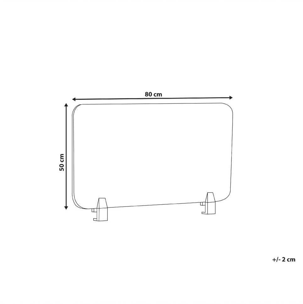 Beliani Rašomojo stalo pertvara SPLIT 80 x 50 cm Pilka