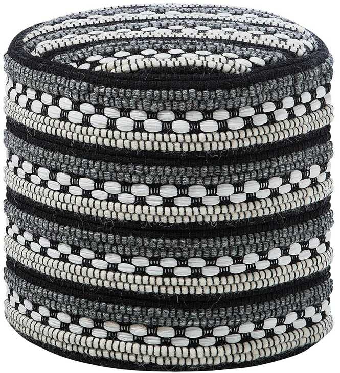 Beliani GUNTUR vilnonis pufas, juodas/baltas