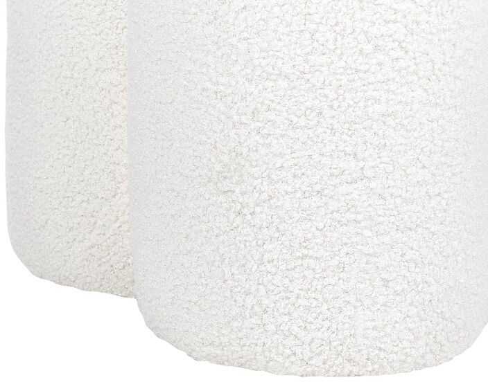 Beliani Pufas CARRINGTON Boucle, natūralios baltos spalvos