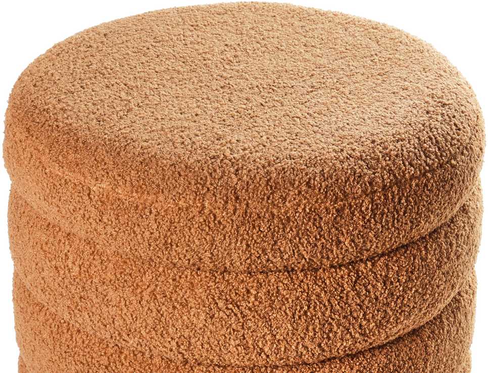 Beliani Pufas CHILLY Boucle auksinės rudos spalvos