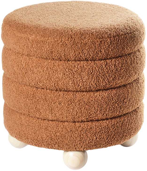 Beliani Pufas CHILLY Boucle auksinės rudos spalvos