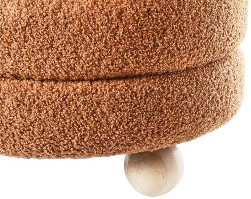 Beliani Pufas CHILLY Boucle auksinės rudos spalvos