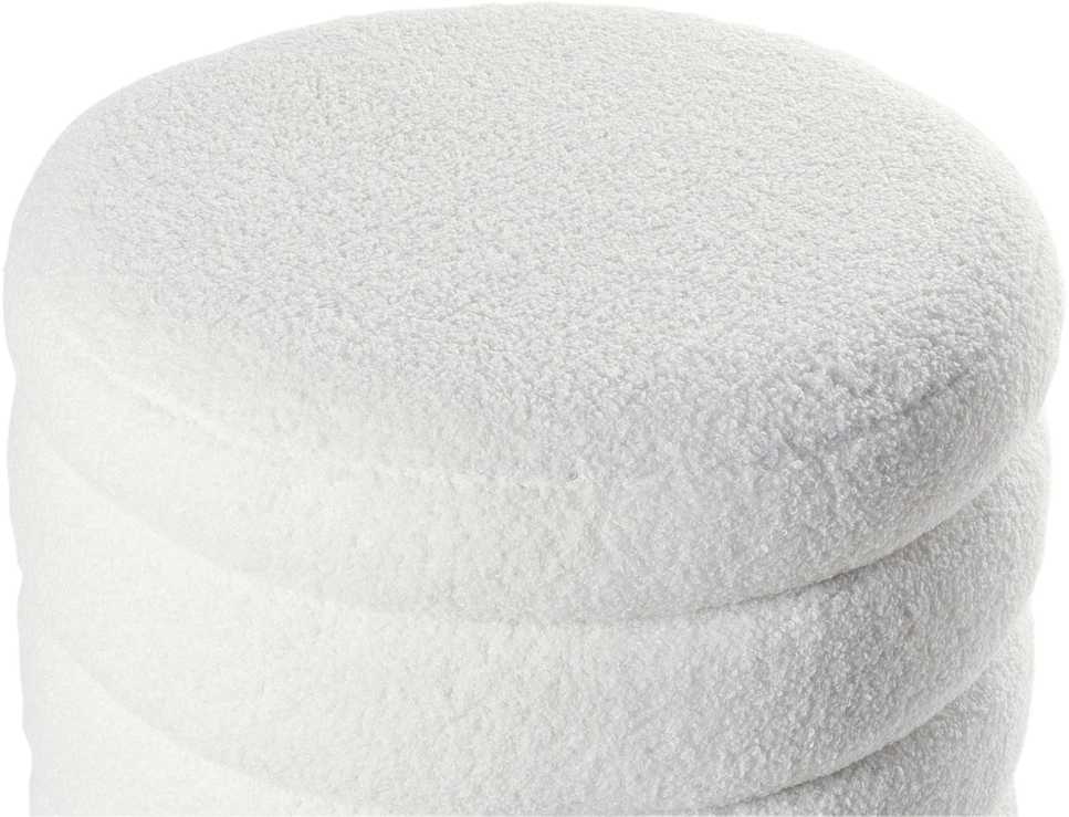 Beliani Pufas CHILLY Boucle, kreminės baltos spalvos