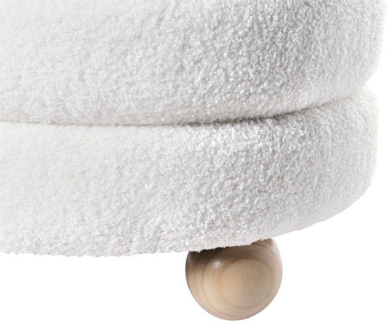 Beliani Pufas CHILLY Boucle, kreminės baltos spalvos