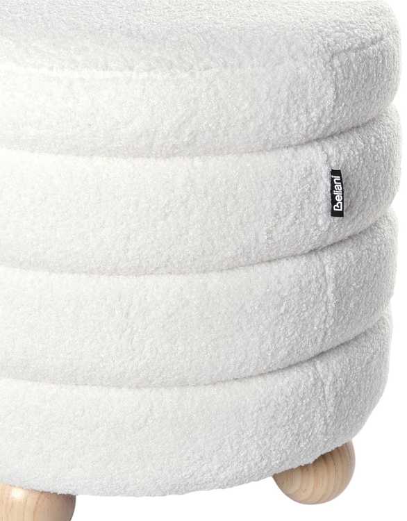 Beliani Pufas CHILLY Boucle, kreminės baltos spalvos