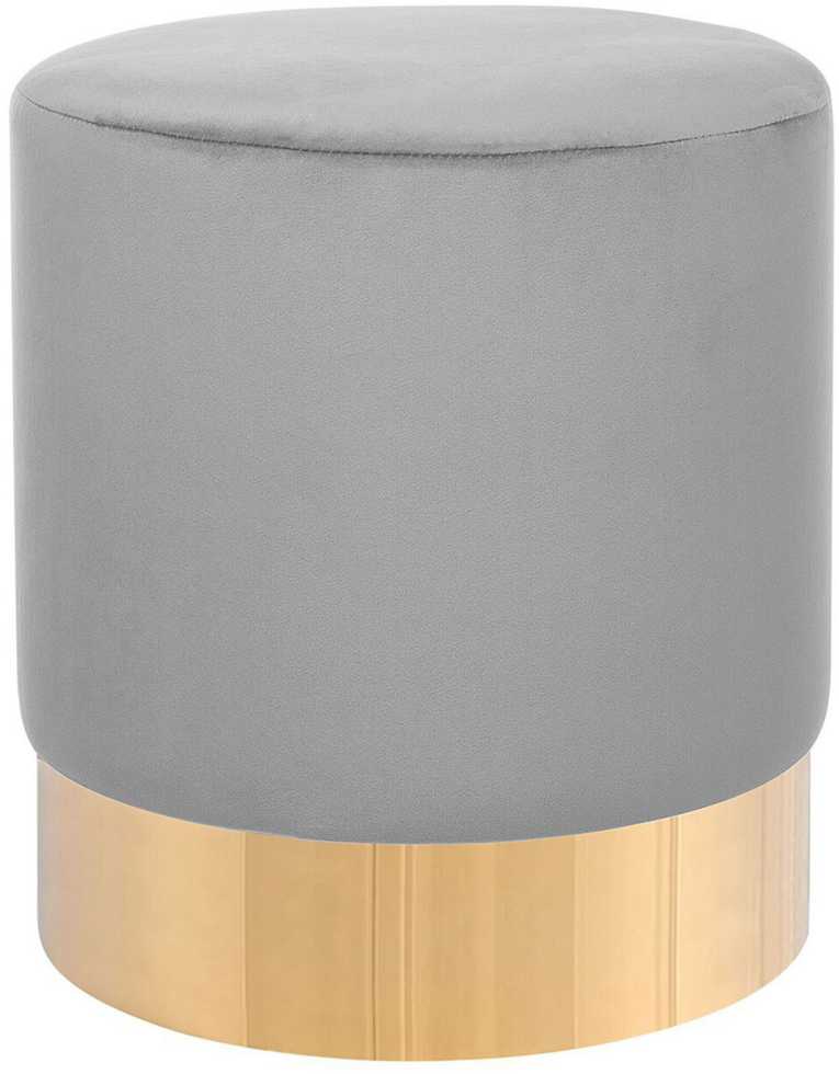 Beliani Pufas SOPHIA veliūrinis šviesiai pilkas