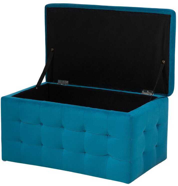 Beliani Otomana su daiktadėže MICHIGAN, veliūrinė, melsva