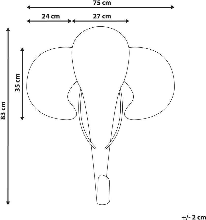 Beliani Sienų dekoracija Słoń GRUNEY rotango 83 cm natūrali