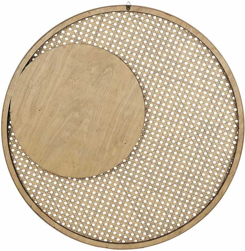 Beliani Sieninis veidrodis PALAU 60 cm rotango spalvos