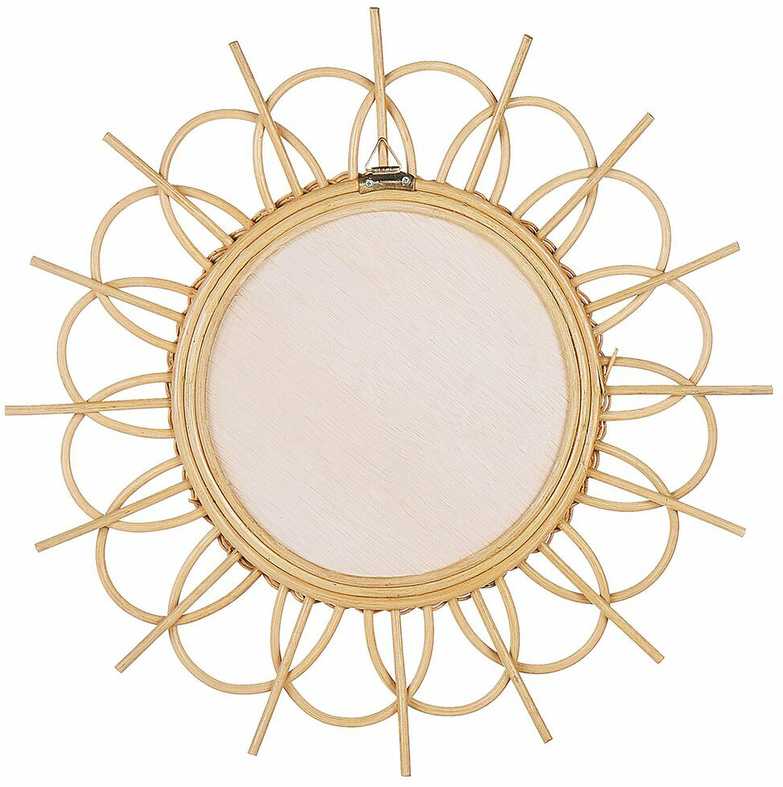 Beliani Sieninis veidrodis TELAKIA 60 cm Rattan natūralus