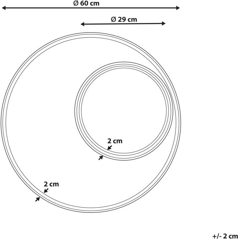 Beliani Sieninis veidrodis PALAU 60 cm rotango spalvos