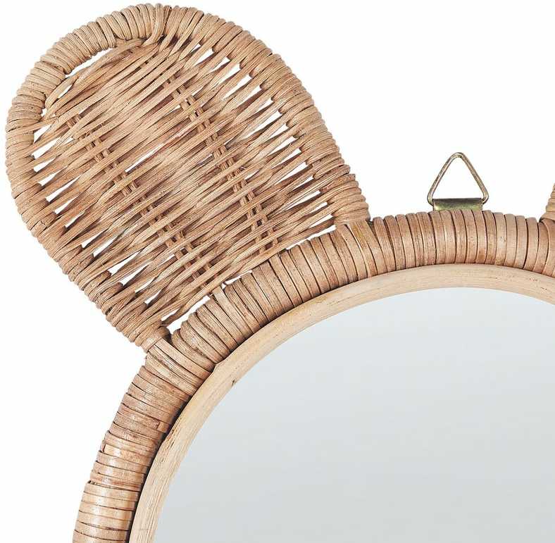 Beliani Sieninis veidrodis ASHANTI 30 cm 33 cm rotangas natūralus