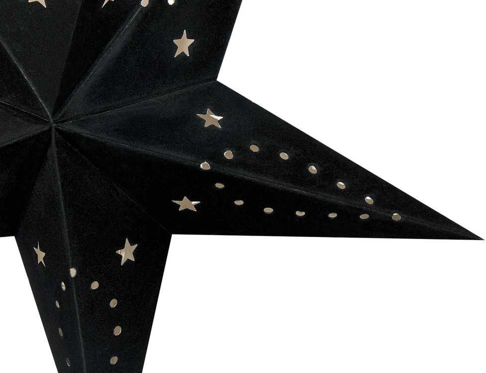 Beliani Rinkinys iš 2 LED pakabinamų dekoracijų MOTTI Žvaigždė 45 cm Juodos spalvos