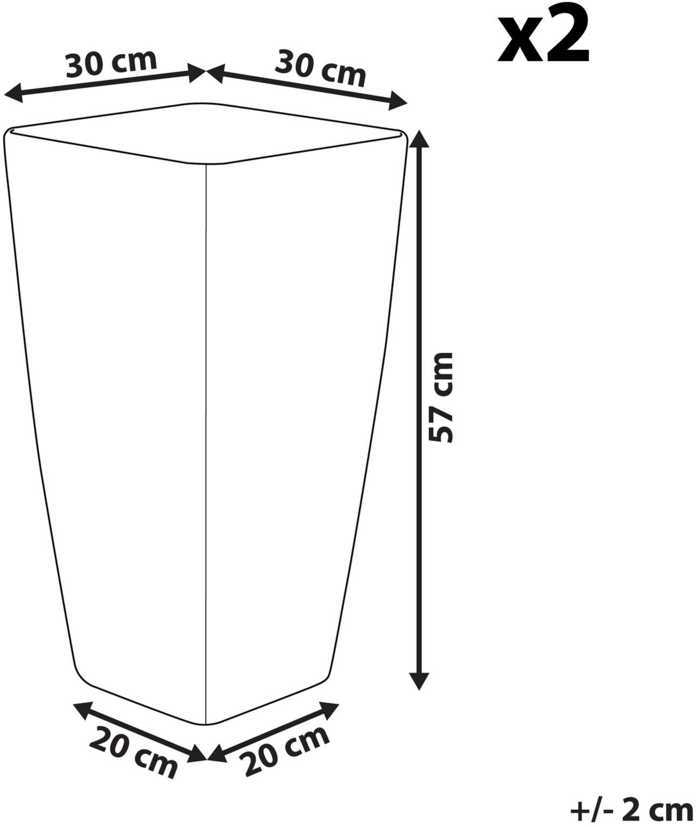 Beliani 2 vazonų rinkinys MODI 30 cm auksinis