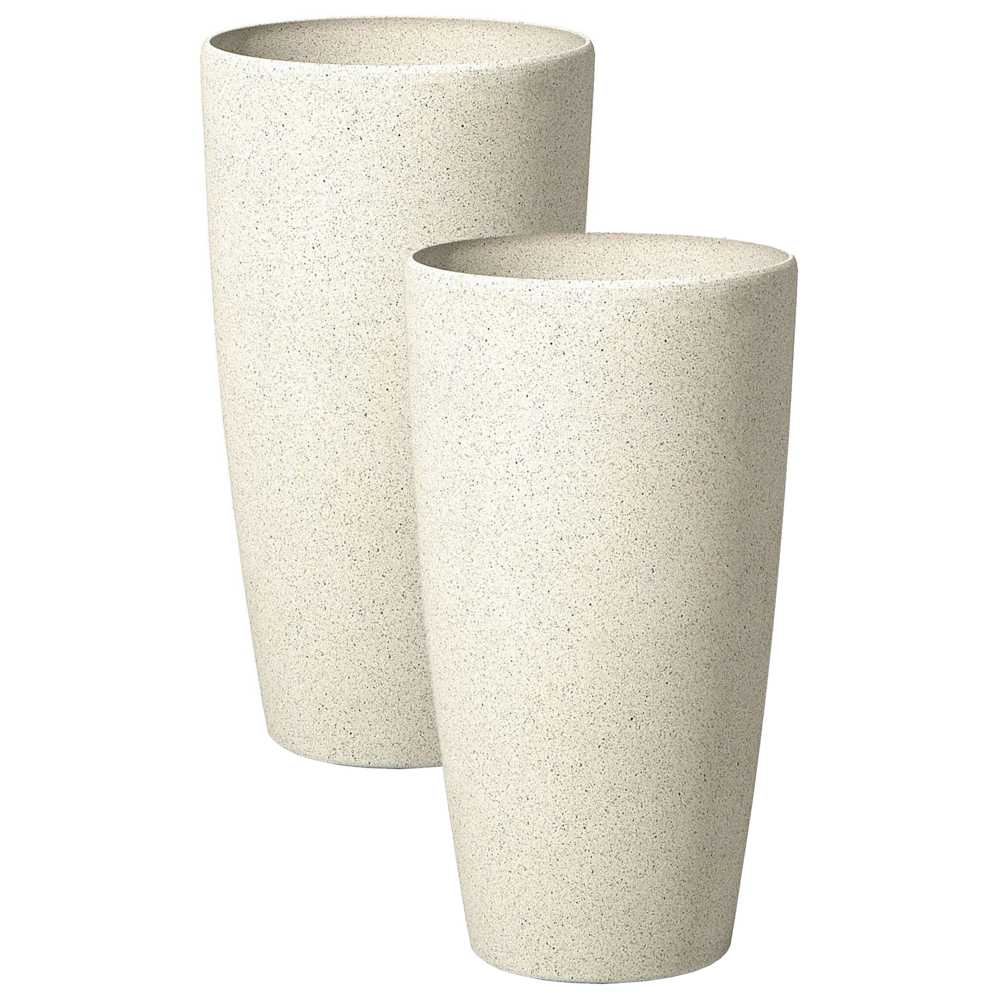 Beliani 2 vazonų rinkinys ABDERA 31 cm šviesiai smėlio spalvos