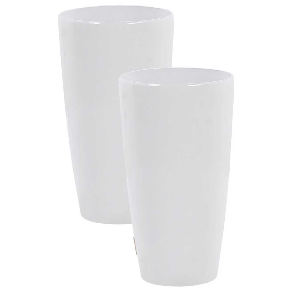 Beliani 2 vazonų rinkinys TSERIA 32 cm Baltas