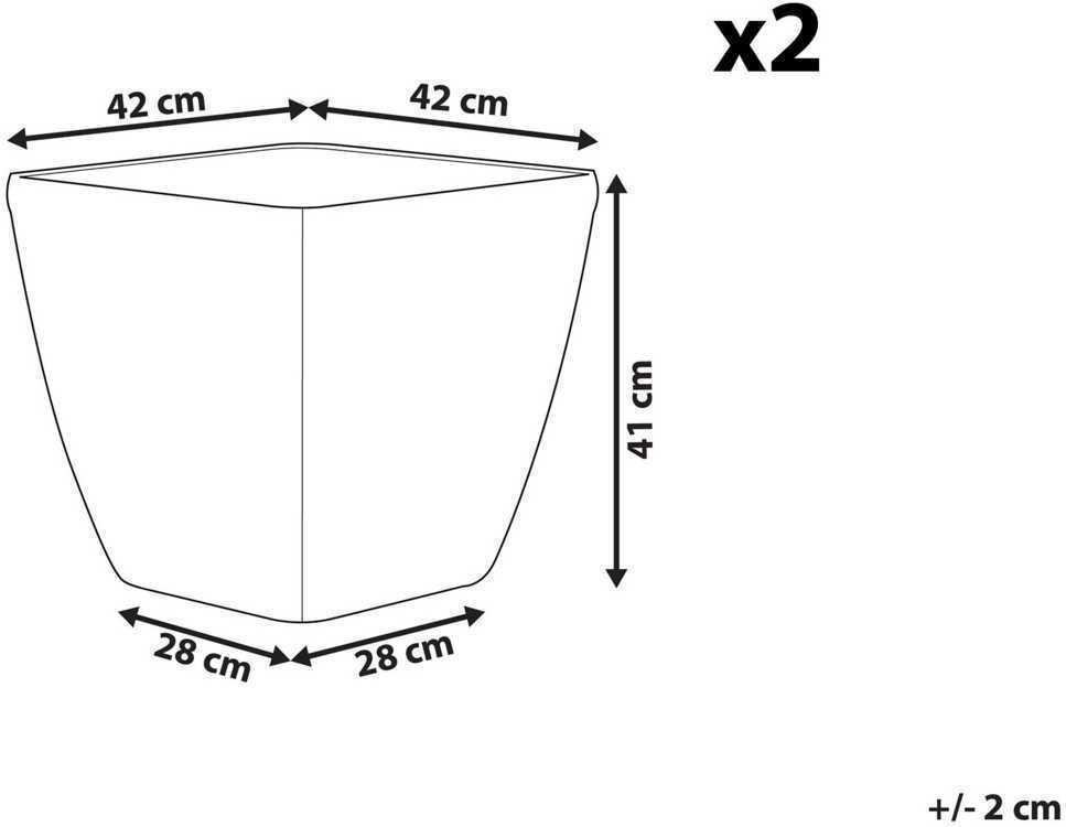 Beliani 2 vazų rinkinys ASTRAS 42 cm sidabrinis
