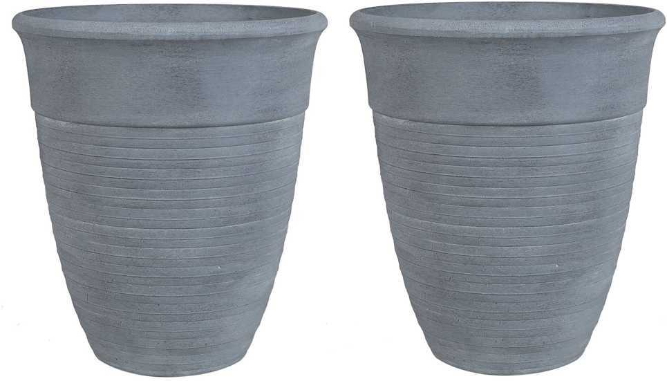 Beliani 2 vazonų rinkinys KATALIMA 43 cm Pilkas