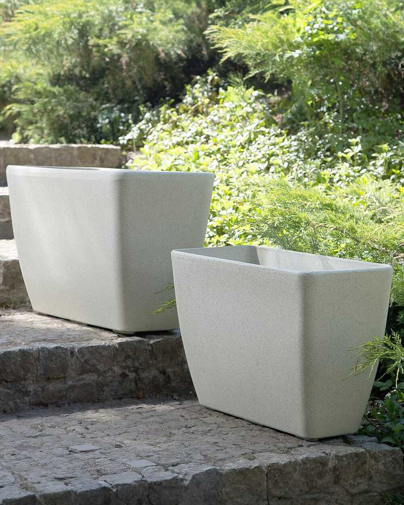 Beliani 2 vazonų rinkinys BARIS 74 cm, smėlio spalvos