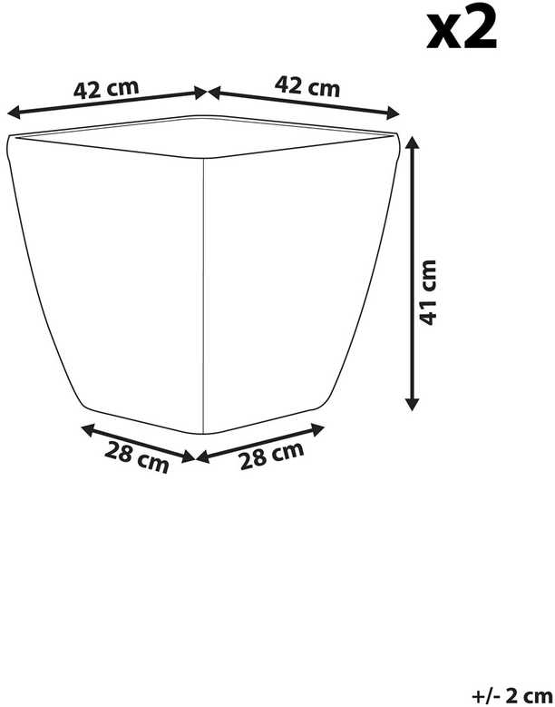 Beliani 2 vazų rinkinys ASTRAS 42 cm sidabrinis