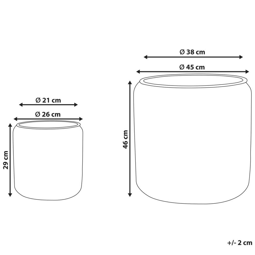 Beliani 2 vazonų rinkinys BRODIEA Technorattan 26/45 cm juodas