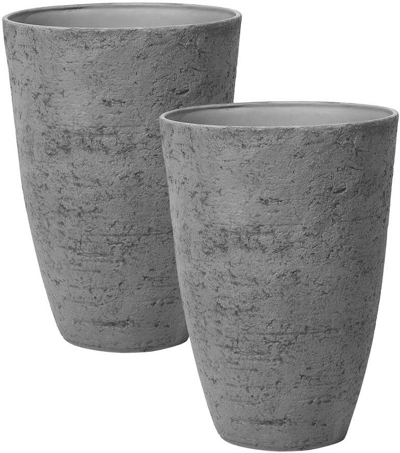 Beliani 2 vazonų rinkinys CAMIA 51 cm pilkas