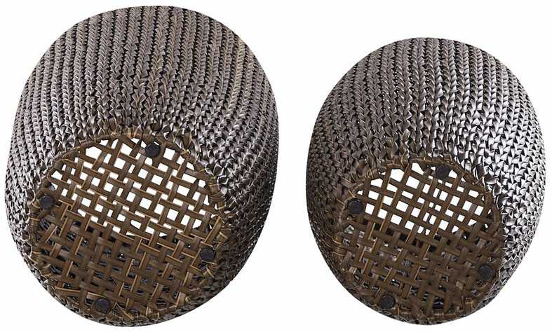Beliani 2 vazonų rinkinys CEDRUS 37/45 cm rudas technorotangas