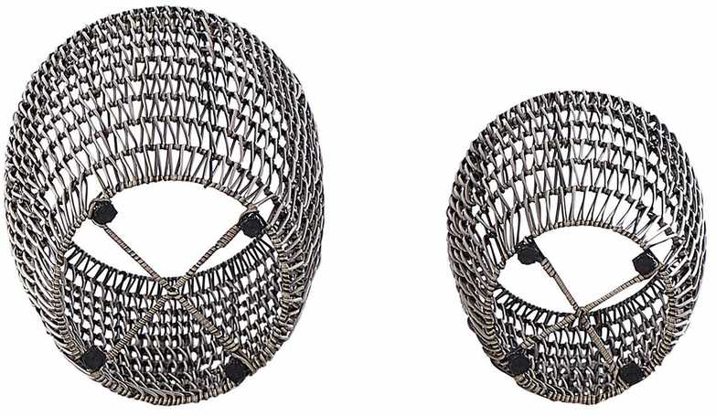 Beliani 2 vazonų rinkinys CHELONE iš technoratano, 26/34 cm, rudas