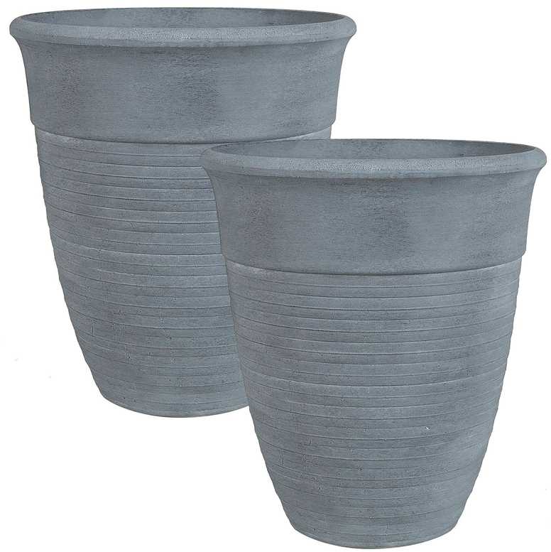 Beliani 2 vazonų rinkinys KATALIMA 43 cm Pilkas