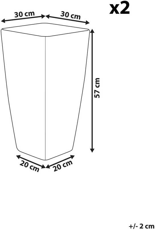 Beliani 2 vazonų rinkinys MODI 30 cm auksinis
