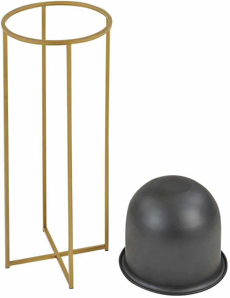 Beliani 2 vazonų rinkinys su kojelėmis THUJA metalinis 21 cm juodas