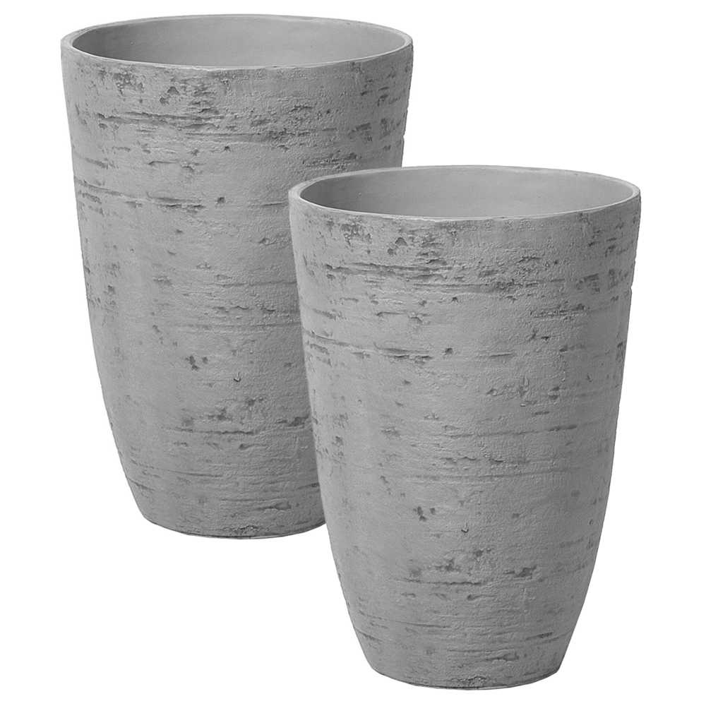 Beliani 2 vazonų rinkinys CAMIA 35 cm pilkas
