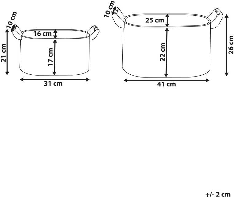 Beliani 2 vazonų rinkinys TULIPE 31/41 cm pilkas metalas
