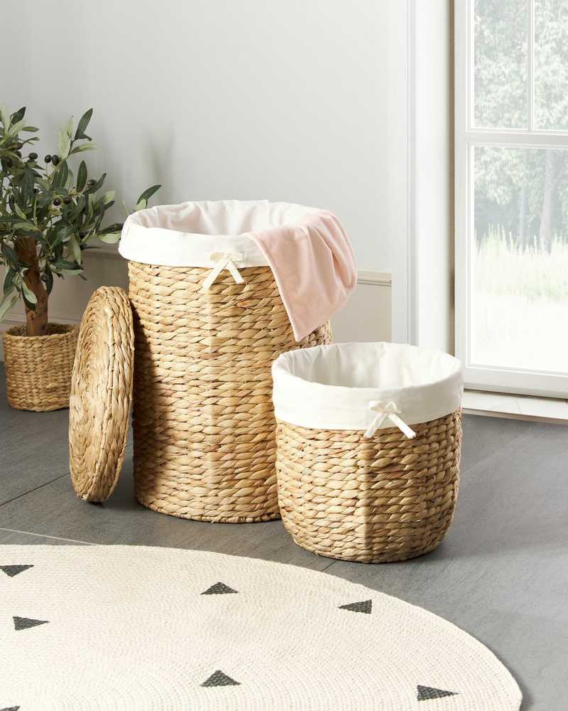 Beliani 2 krepšelių rinkinys DANANG Pintas Natūralus 31/61 L