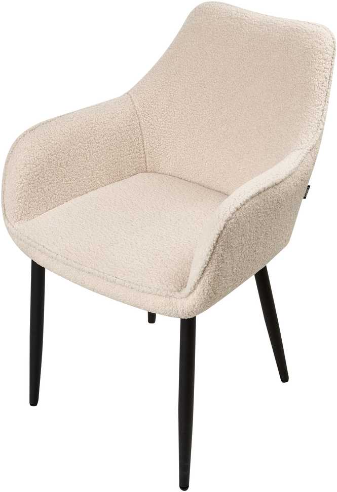 Beliani 2 valgomojo kėdžių komplektas ALDEN Boucle šviesiai smėlio spalvos