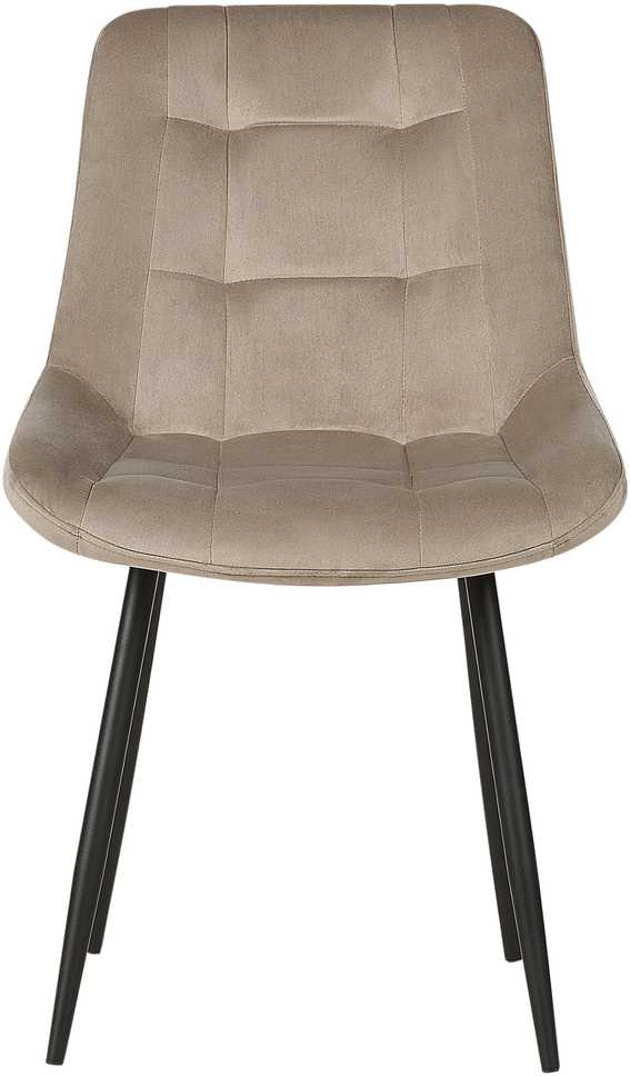 Beliani 2 valgomojo kėdžių komplektas MELROSE, smėlio pilkos spalvos, veliūrinis