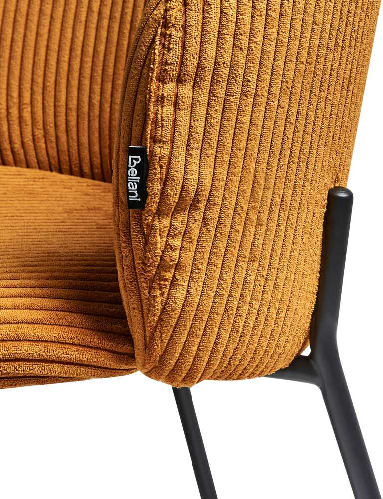 Beliani 2 valgomojo kėdžių komplektas MILES, velvetas, oranžinis