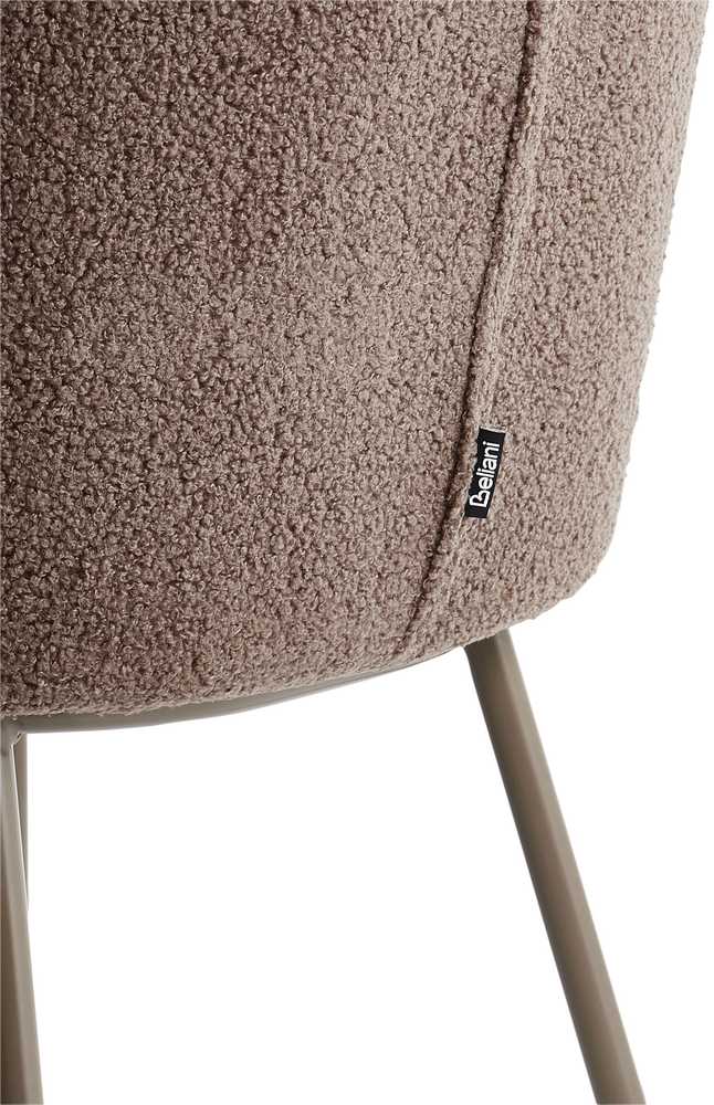 Beliani 2 valgomojo kėdžių komplektas MINA II Boucle šviesiai rudas
