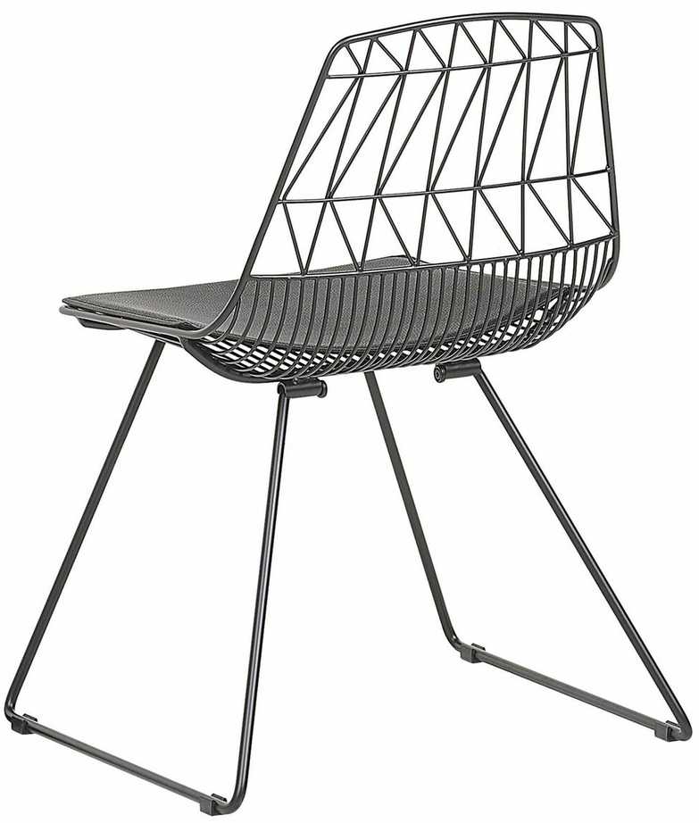 Beliani 2 valgomojo kėdžių rinkinys HARLAN, metalinis, juodas