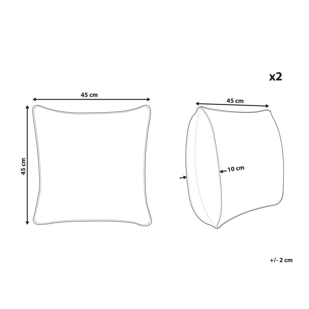 Beliani 2 sodo pagalvėlių rinkinys CALDERINA su augalų raštu 45 x 45 cm žalias
